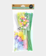 Chenille und Pompon Set Pastell 300tlg.