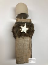 Kantholz alt mit Stempel 8x8cm