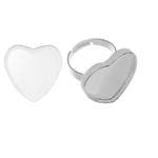 Fingerring Herzform silberfarbig 25x27mm