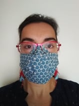 A l'unité - Masque barrière en tissu modèle AMÉLIORÉ- taille ADULTE (et enfant à partir de 8 ans)