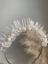 Perlen Krone Cathy mit passenden Ohrringen