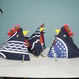 Cocotte en tissu tons bleus