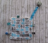 Knistertuch «Eulen hellblau»