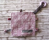 Knistertuch «Eulen lila»