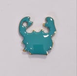 Ciondolo Metallo Smaltato Granchio 10mm  AZZURRO