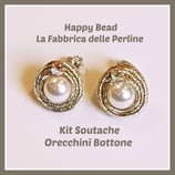 Kit Soutache Button Earrings Metal Light Gold