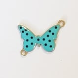 Ciondolo Metallo Smaltato Farfalla 15mm  AZZURRO