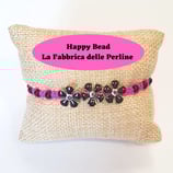 Kit Bracciale Macramé Ibisco Nero / Fucsia