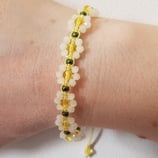 Kit Bracciale Macramé Fiore Bianco / Giallo