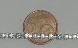 Catena Strass Swarovski Bianchi 3mm base Argentata 20cm