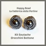Kit Soutache Orecchini Bottone Grigio Metal