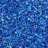 Delica 11/0   (DB77) Blu AB Rainbow Inside Color