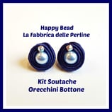 Kit Soutache Button Earrings Blue