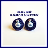 Orecchini Bottone Blu