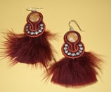 Orecchini Moulin Rouge Pendenti Colore Bordeaux / Arancio