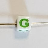 Perlina CUBO Lettera G 6mm foro passante