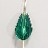 Goccia Sfacettata in Vetro 9x15mm Verde Smeraldo