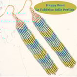 Kit Miyuki Orecchini Willow versione azzurro/verde oliva Rainbow Glaze