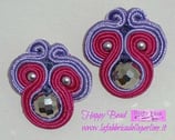 KIT Soutache Orecchini Lilith Lobo Colore Viola / Fucsia