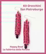 Kit Orecchini Punto San Pietroburgo Doppio Versione Piccola Fucsia / Corallo