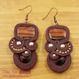 Kit Soutache Orecchini Charlotte colore Marrone / Bordeaux