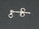 Orecchino perno con sfera 3mm e anellino Arg925