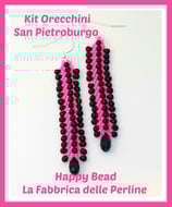 Kit OrecchiniPunto San Pietroburgo Doppio Versione Piccola Rosa Neon / Nero