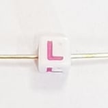 Perlina CUBO Lettera L 6mm foro passante