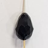 Goccia Sfacettata in Vetro 9x15mm Nero