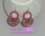 Kit Soutache Orecchini Moulin Rouge colore Corallo Crema