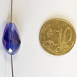 Goccia Sfacettata in Vetro 9x15mm Blu China AB