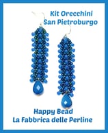 Kit Orecchini Punto San Pietroburgo Doppio Versione Grande Blu / Azzurro