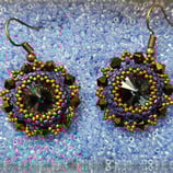 Kit Orecchini Soleil Punto Peyote Circolare Base Blu Marlin Bronzo