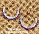 Kit Orecchini Gypsy Brick Stitch Base Viola Biege Verdino piccoli