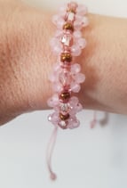 Kit Bracciale Macramé Fiore Rosa / Bronzo