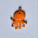 Ciondolo Metallo Smaltato Polipo 14mm  ARANCIO