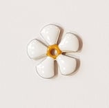 Ciondolo Metallo Smaltato Fiore 12mm  BIANCO