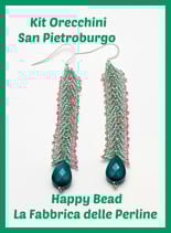 Kit Orecchini Punto San Pietroburgo Doppio Versione Piccola Verdino / Rosa