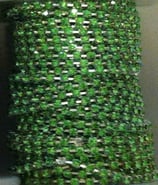 Catena Strass 2mm Peridot base Argentata 1/2 metro