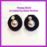 Orecchini Bottone Nero metal