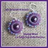 Kit Soleil Earrings Circular Peyote Stitch  Base Amethyst