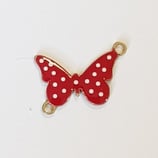 Ciondolo Metallo Smaltato Farfalla 15mm  ROSSO