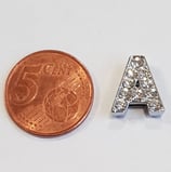 Letter A Acciaio con Strass 13.5mm gancio passante