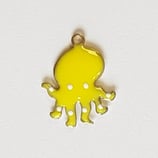 Ciondolo Metallo Smaltato Polipo 14mm  GIALLO