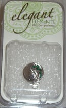 Chiusura Tonda Piatta SW. Smeraldo Argento