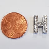 Lettera H Acciaio con Strass 14mm gancio passante