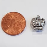 Simbolo Corona Acciaio con Strass 14mm gancio passante