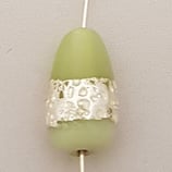 Goccia 18x9mm Verdino striscia argento