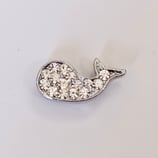 Perlina Metallo Balena Strass 16mm  Argento