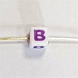 Perlina CUBO Lettera B 6mm foro passante